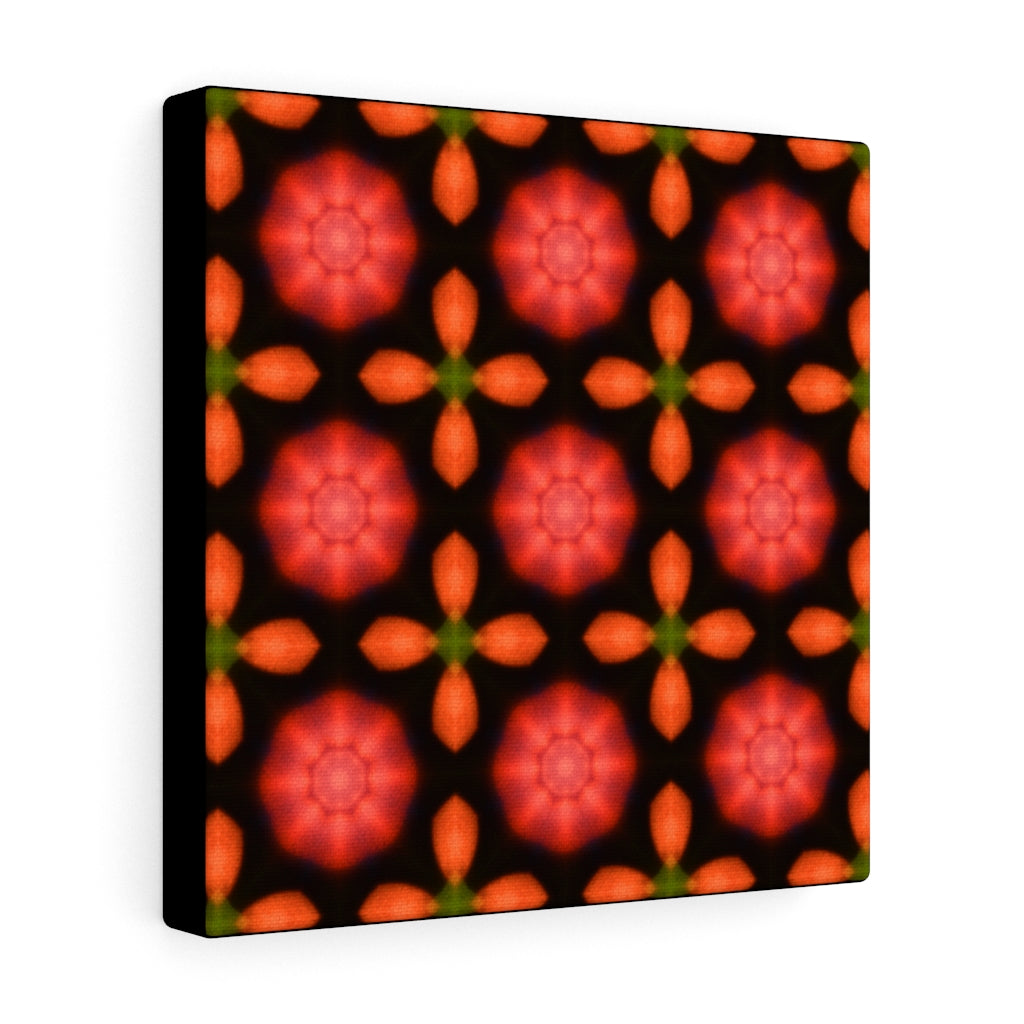 Red Flower Pattern Canvas Gallery Wrap Print