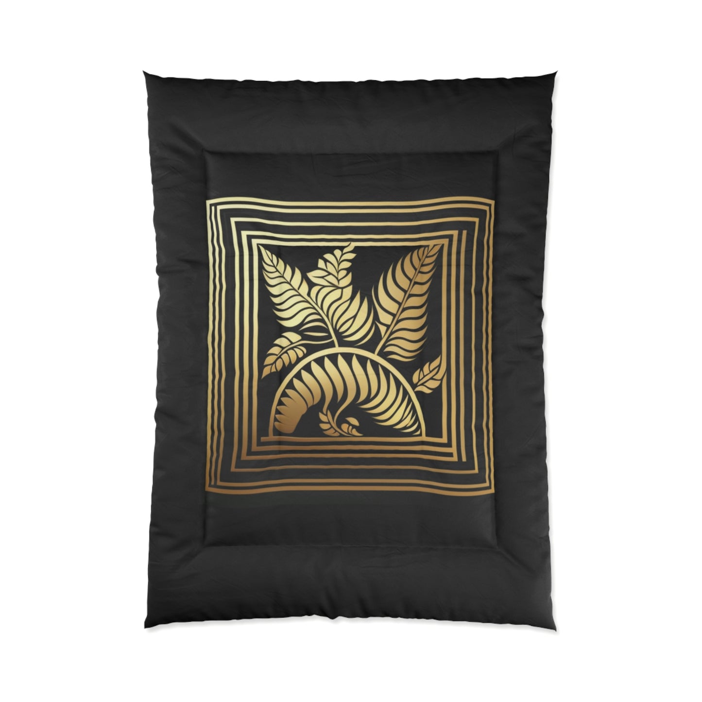 Black and Gold Leaves Comforter