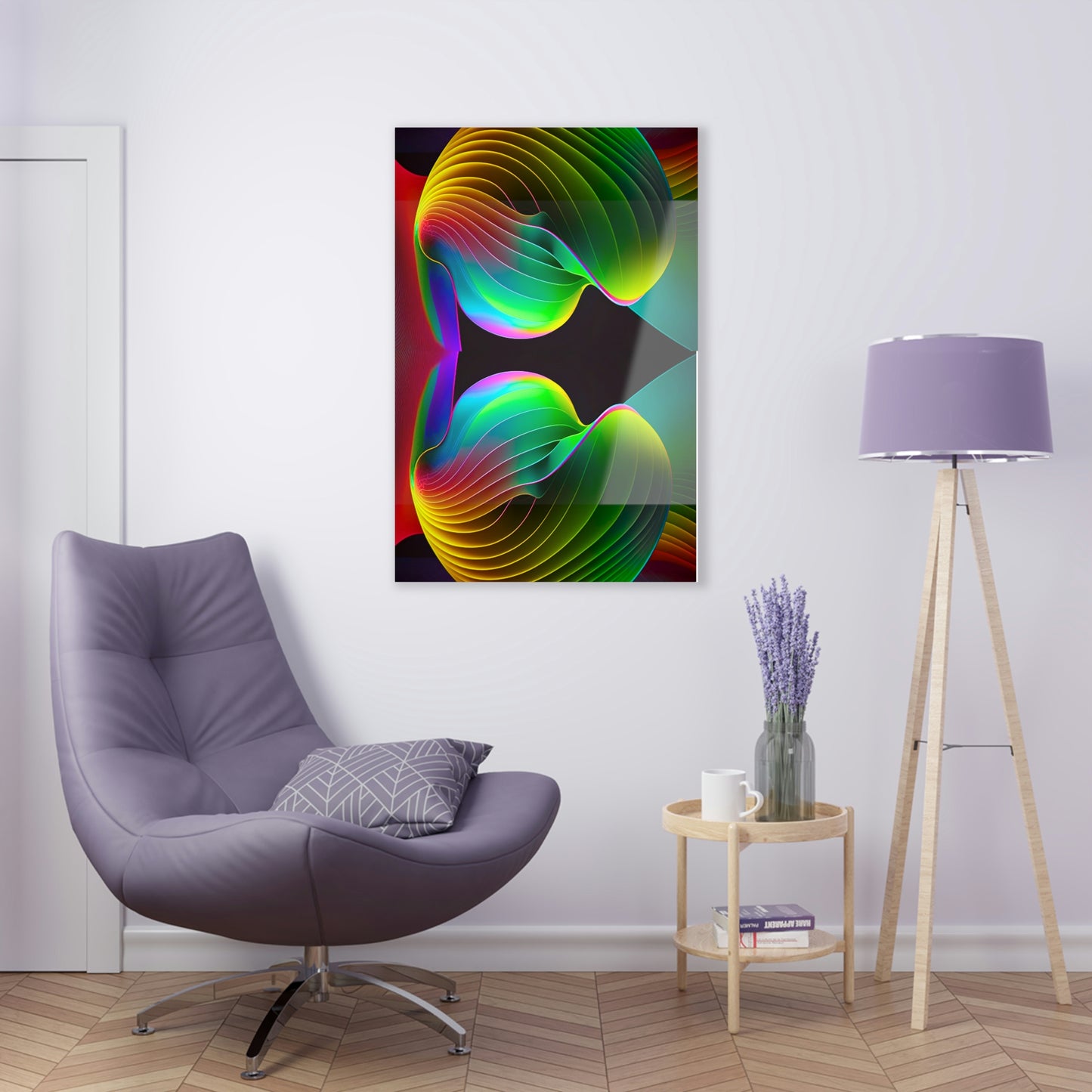 Rainbow Fractal Petals Acrylic Prints