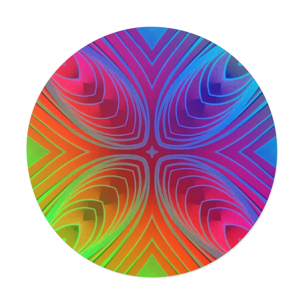 Multi-colored Big X - Round Vinyl Stickers