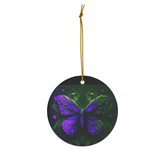 Purple Butterfly Ceramic Ornament, 4 Shapes
