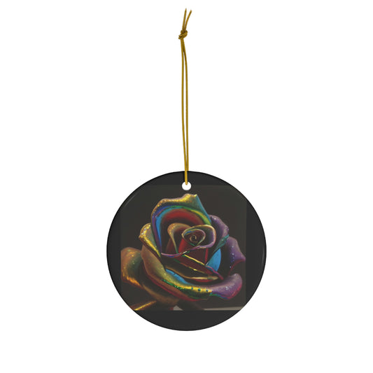 Dark Rose Ceramic Ornament, 1-Pack