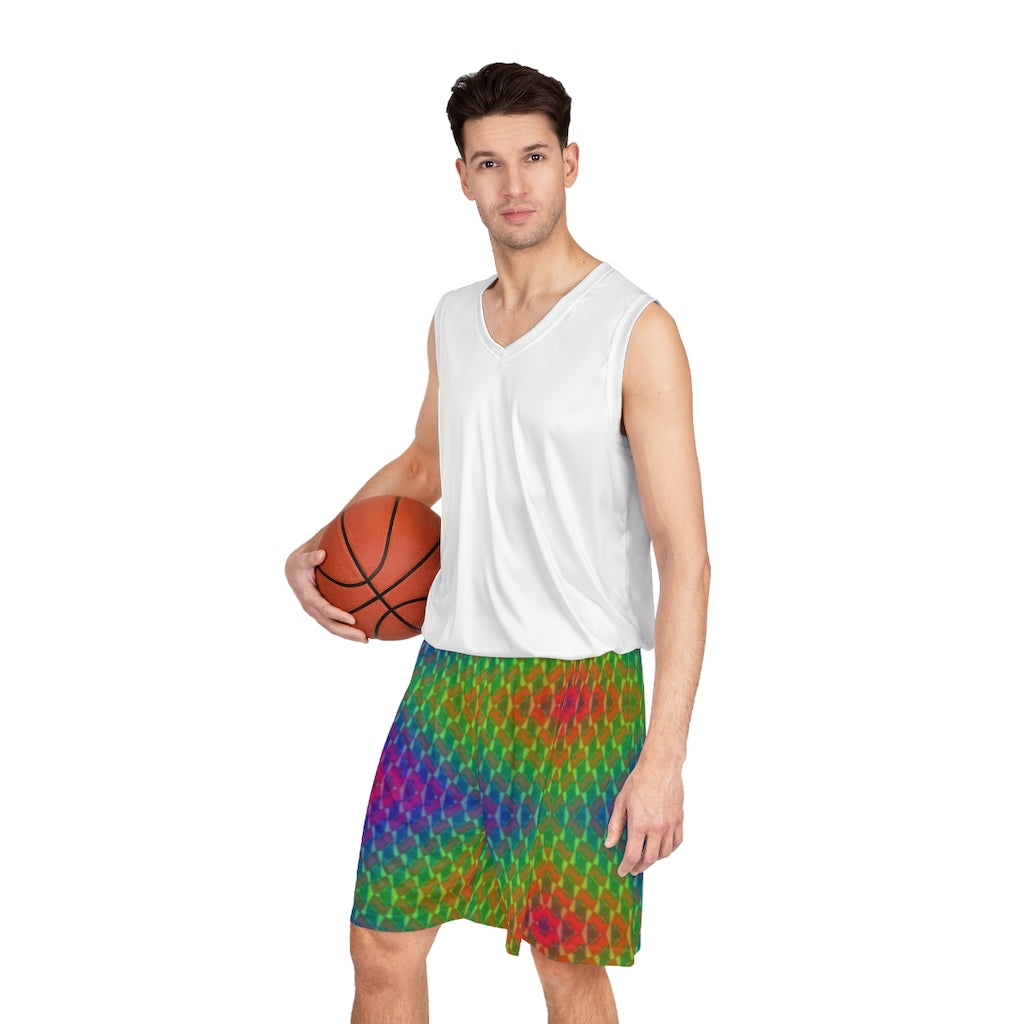 Multi-colored Vibrations - Basketball Shorts