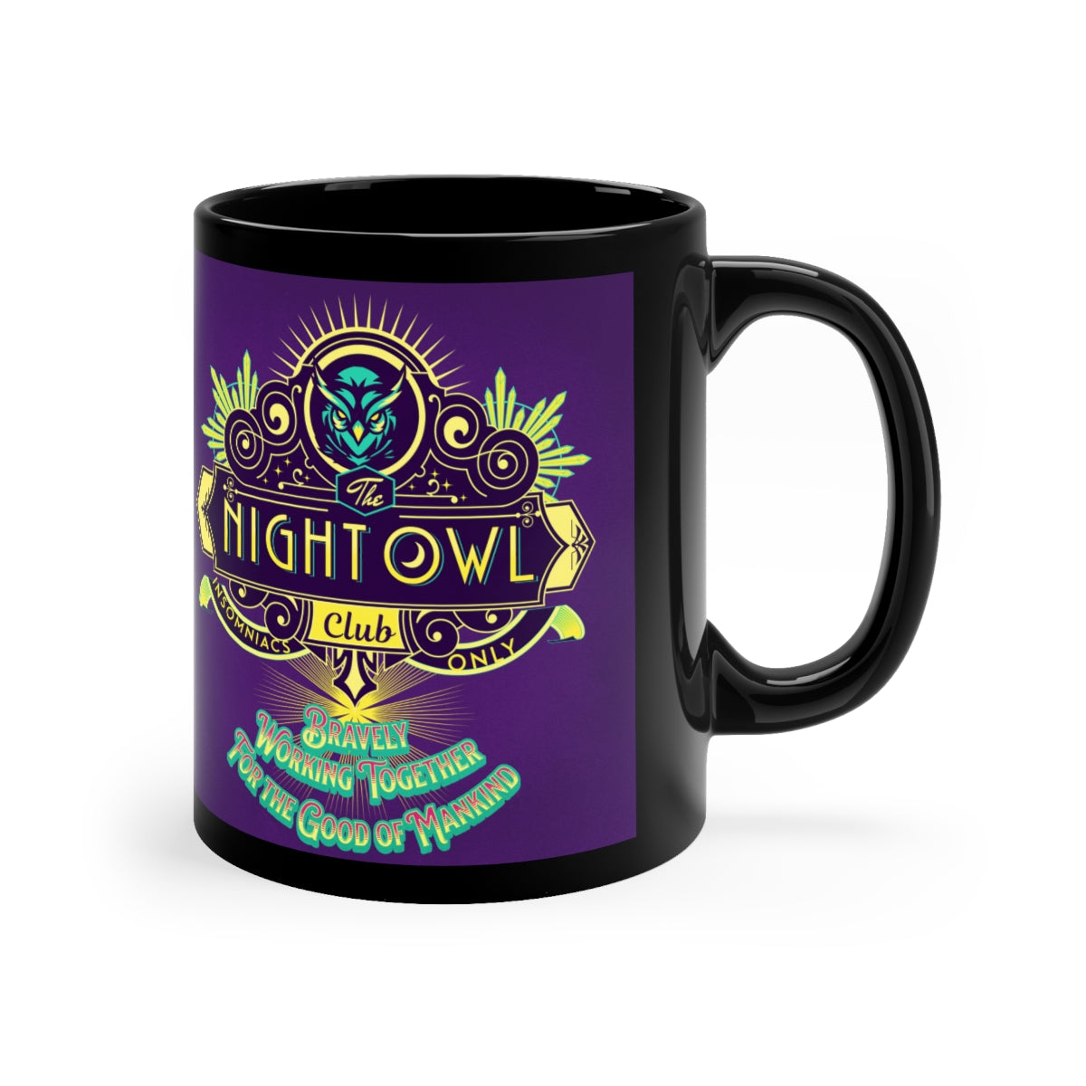Night Owl - 11oz Black Mug