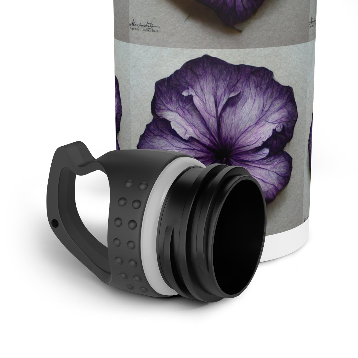 Purple Flowers - Stainless Steel Water Bottle