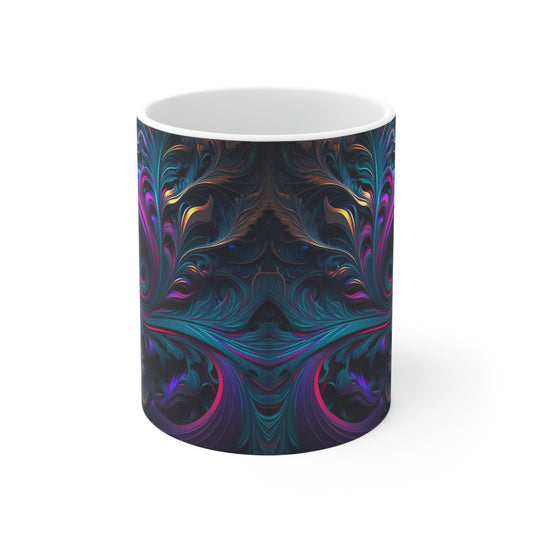 Purple and Blue Fronds Ceramic Mug 11oz