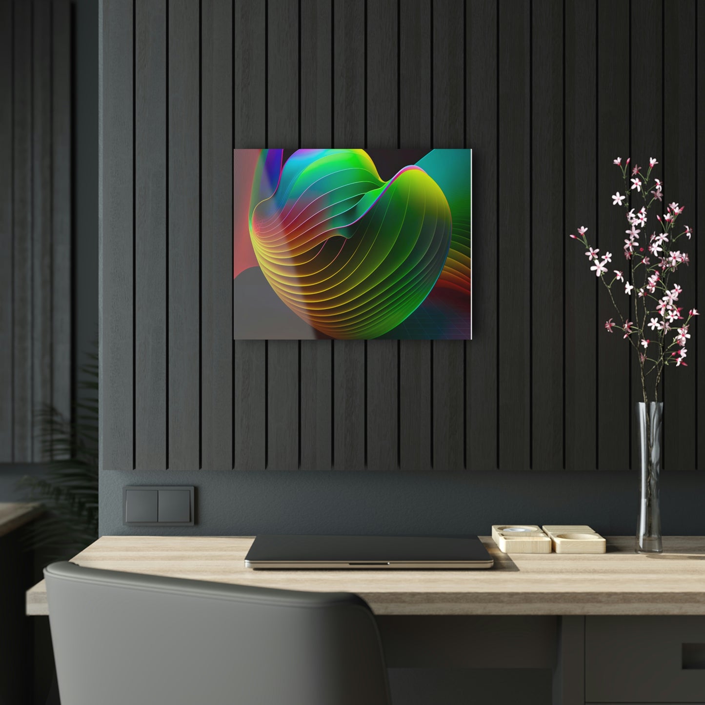 Rainbow Fractal Petals Acrylic Prints