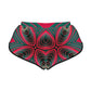 Red, Black, and Gray Flower Motif - Women's Relaxed Shorts (AOP)