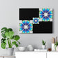 Tribal Blue Flower Pattern Canvas Gallery Wrap Print