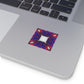 Red, White, and Blue Tribal Pattern Square Vinyl Stickers