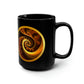 Black and Gold Swirl on Black Mug, 15oz