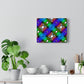 Bright Bleu Diamonds and Squares - Canvas Gallery Wrapped Print