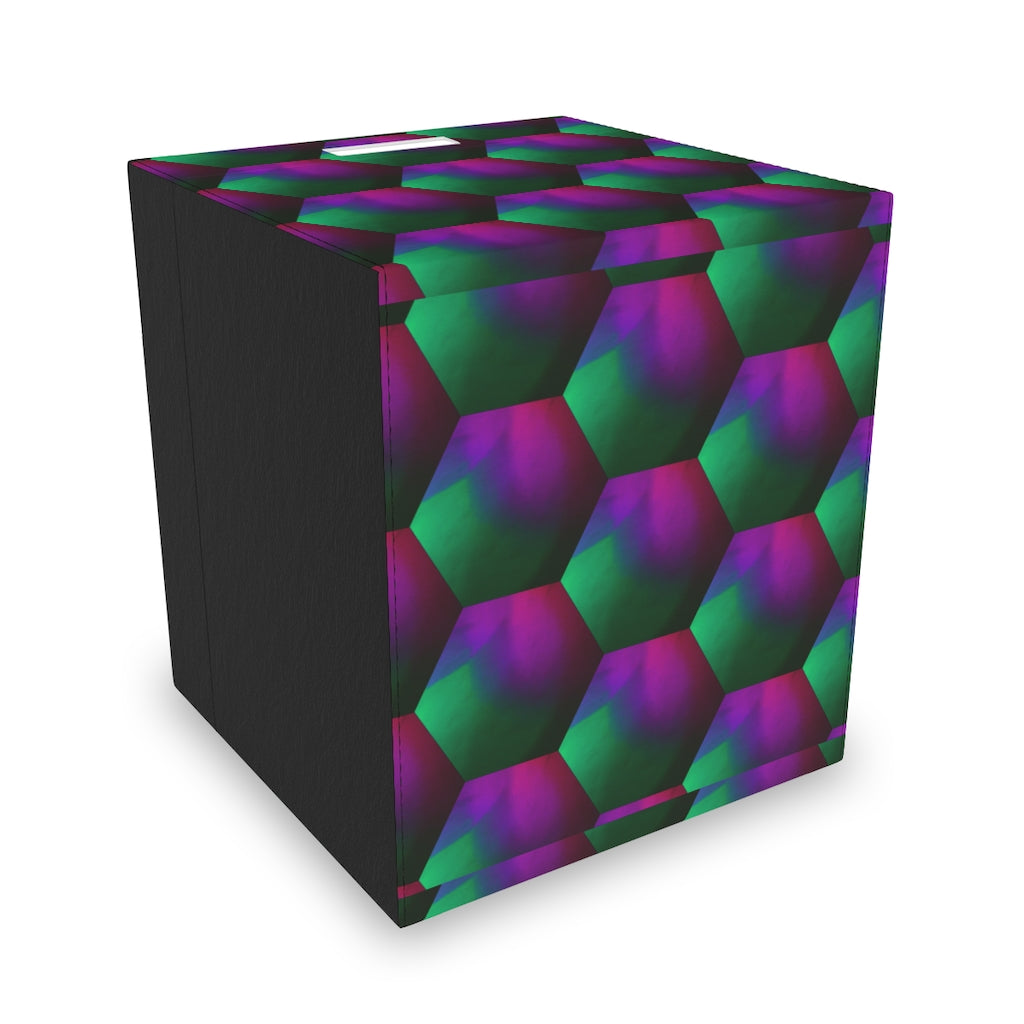 Green and Purple Hexagon Felt Storage Box