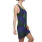 Green and Purple Hexagon - Women's Cut & Sew Racerback Dress