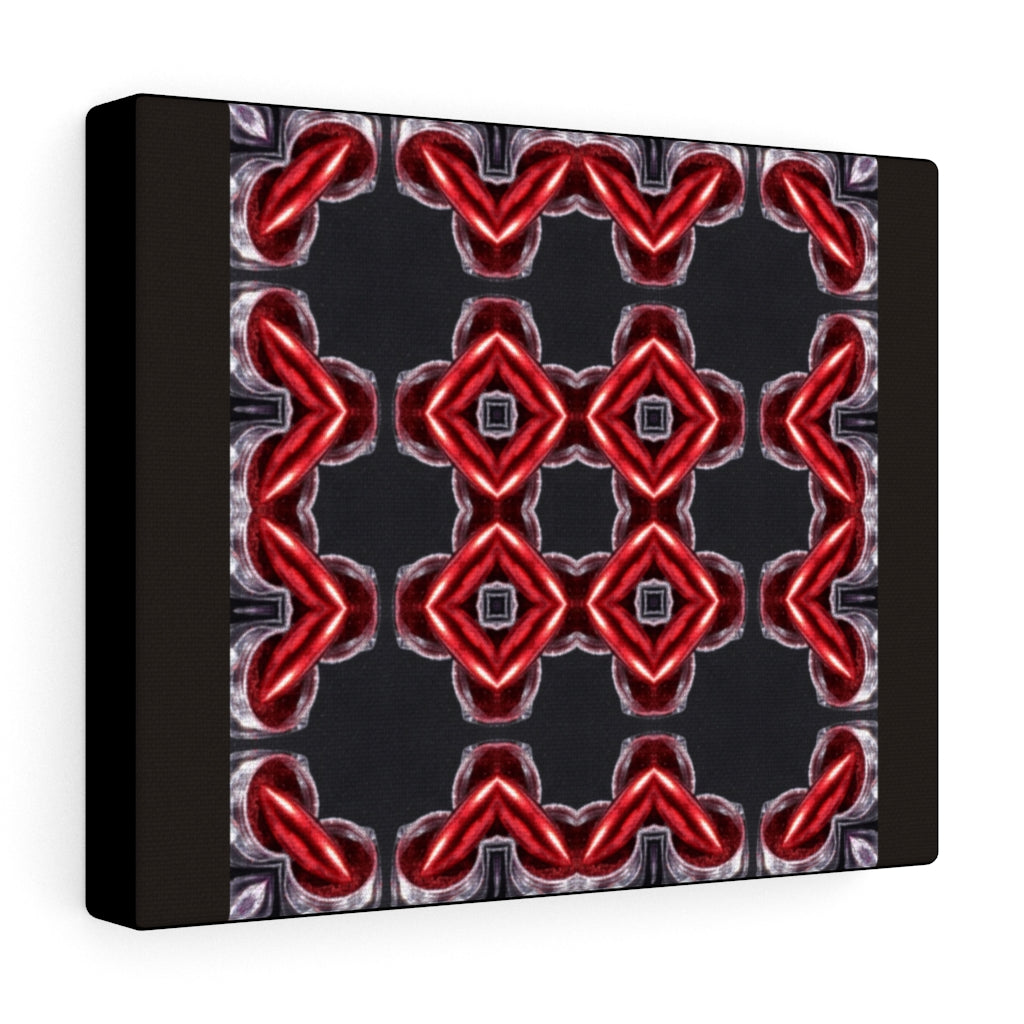 Red and Black Knotted Tapestry Print on Canvas Gallery Wraps