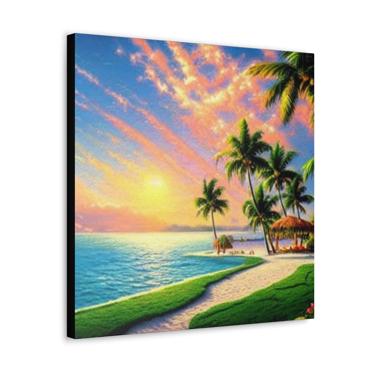 Sunset Beach Cabana Art Print