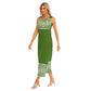 Green and White Tank Top Long Dress