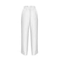 White Faux Silk Wide-Leg Pants
