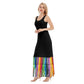 Black with Melted Crayon Design Vest Dress | Length To Ankle
