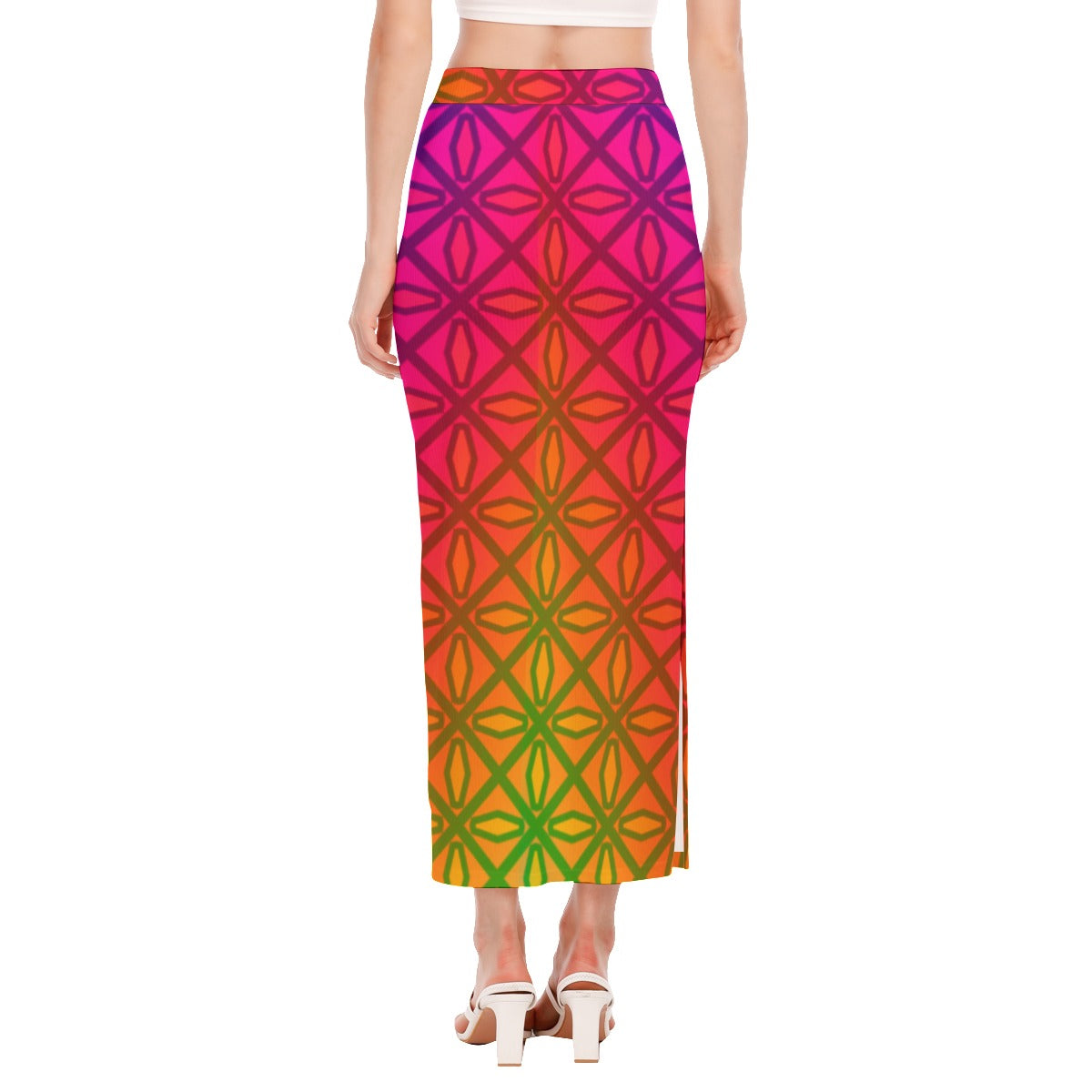 Rainbow Wire Side Slit Skirt