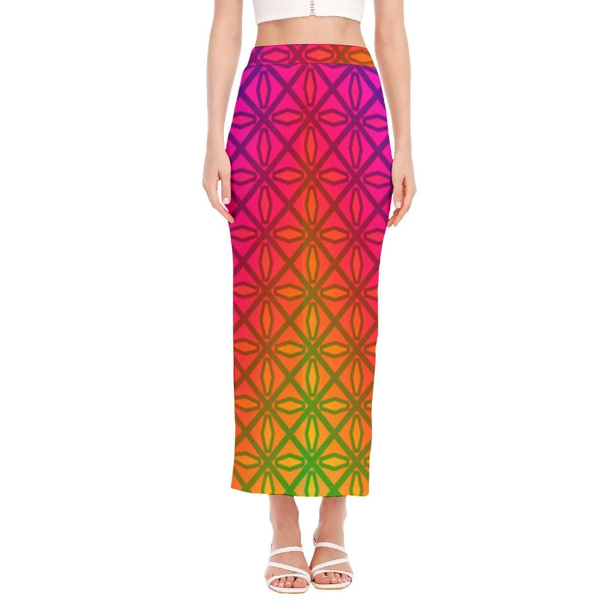 Rainbow Wire Side Slit Skirt