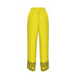 Yellow Faux Silk Wide-Leg Pants