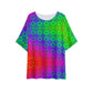 Rainbow Diamonds and Stars  T-shirt with Bat Sleeve