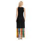 Black with Melted Crayon Design Vest Dress | Length To Ankle