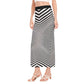 Black and White Illusion Side Slit Skirt