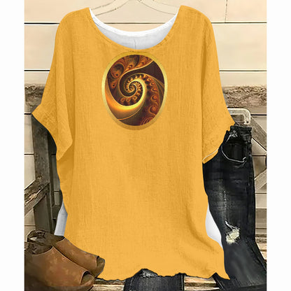 Pumpkin Swirl T-shirt with Bat Sleeve