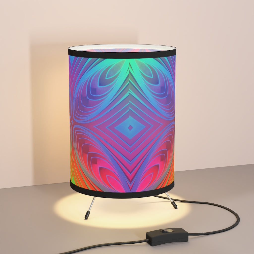 Multi-colored Big X - Tripod Lamp with High-Res Printed Shade, US\CA plug