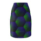 Green and Purple Hexagon - Women's Pencil Skirt