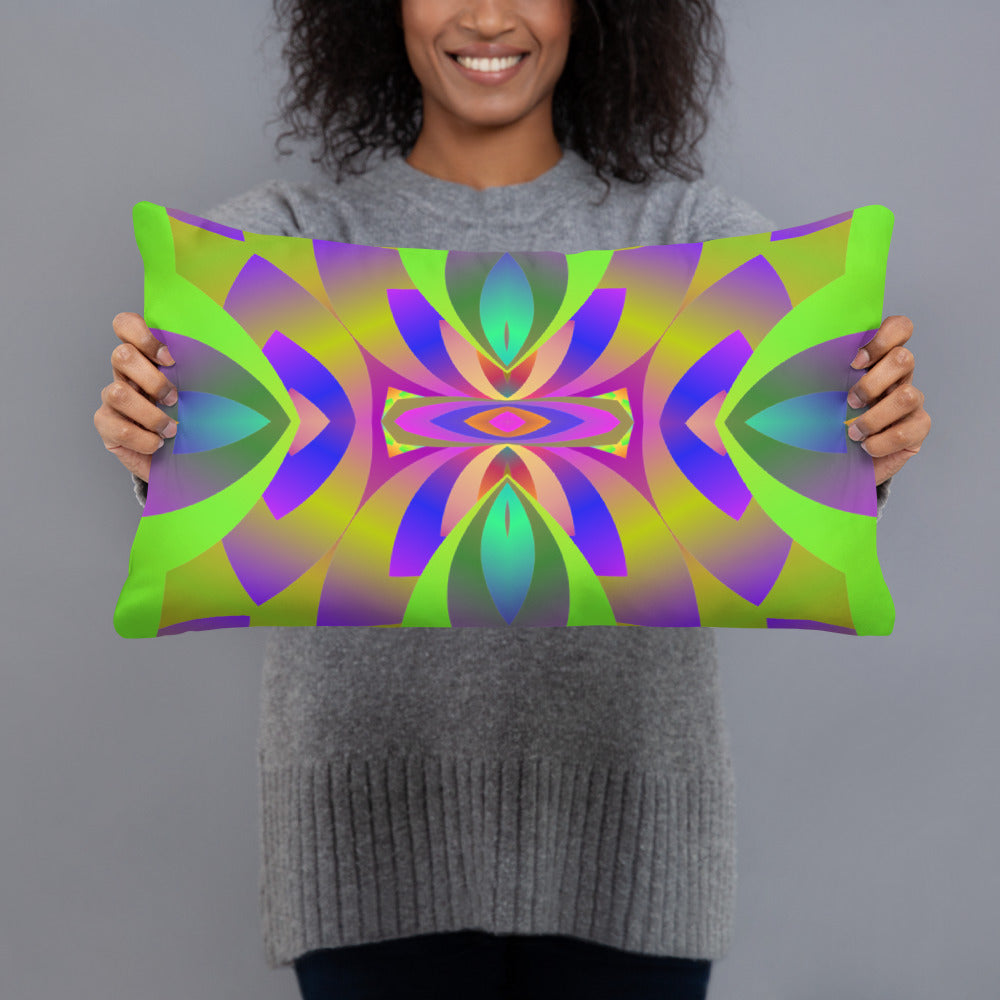 Green and Purple X - Basic Pillow