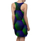 Green and Purple Hexagon - Women's Cut & Sew Racerback Dress