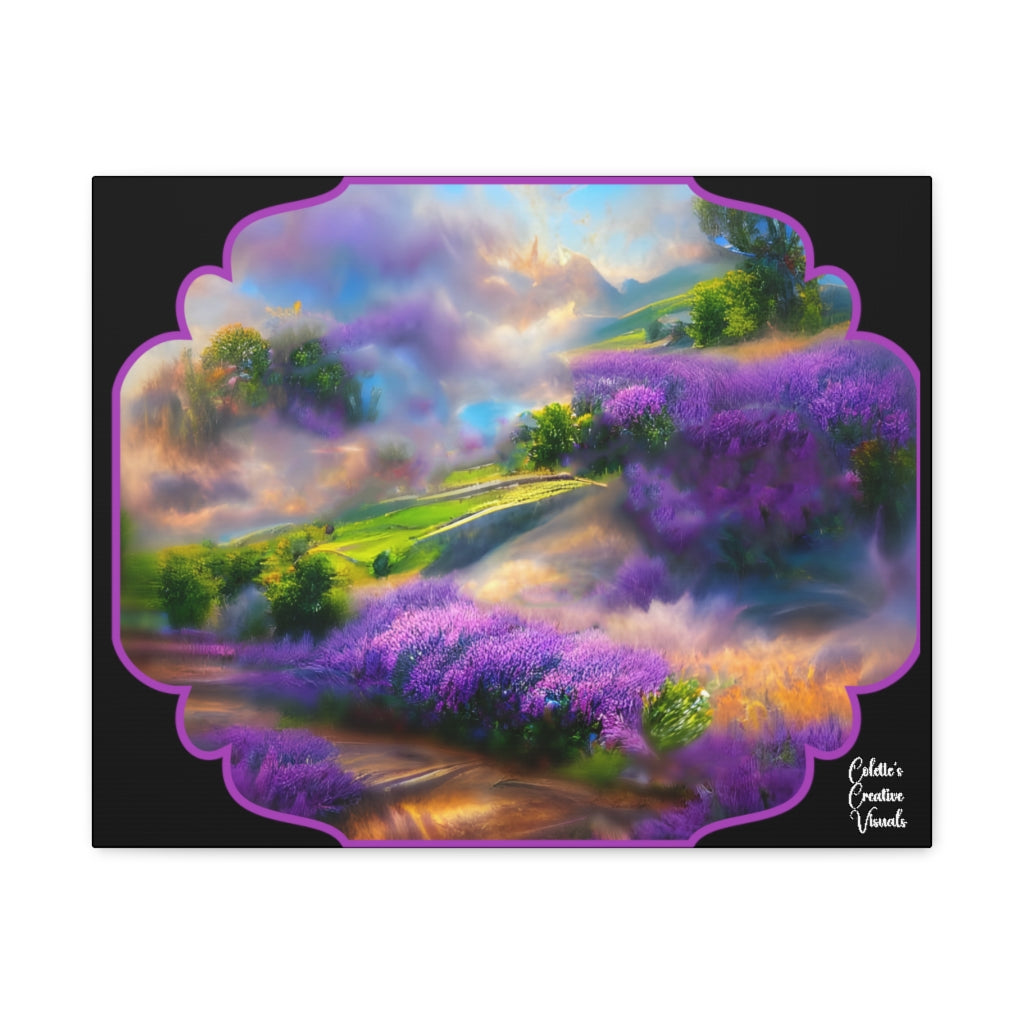 Lavender Hills with Purple Heather - Canvas Gallery Wrapped Prints