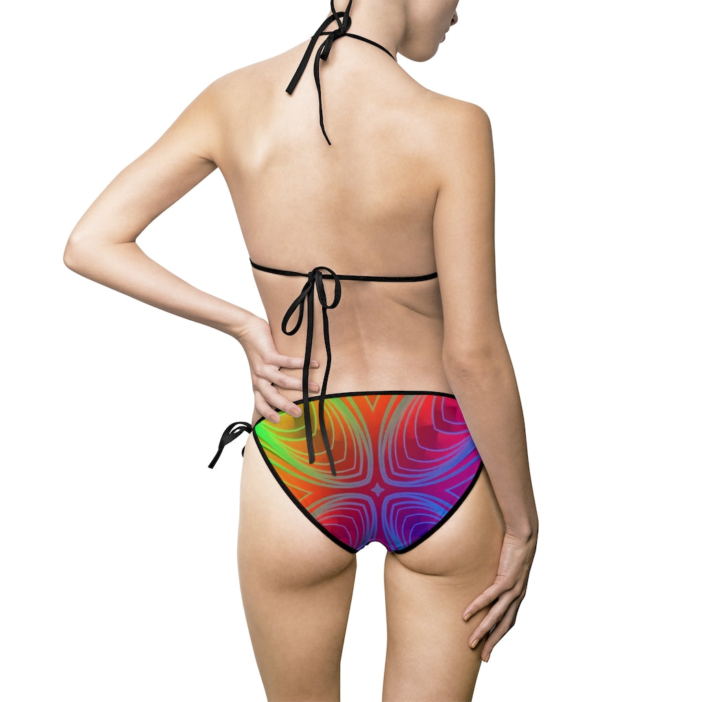 Multi-colored Big X - Women's Bikini Swimsuit