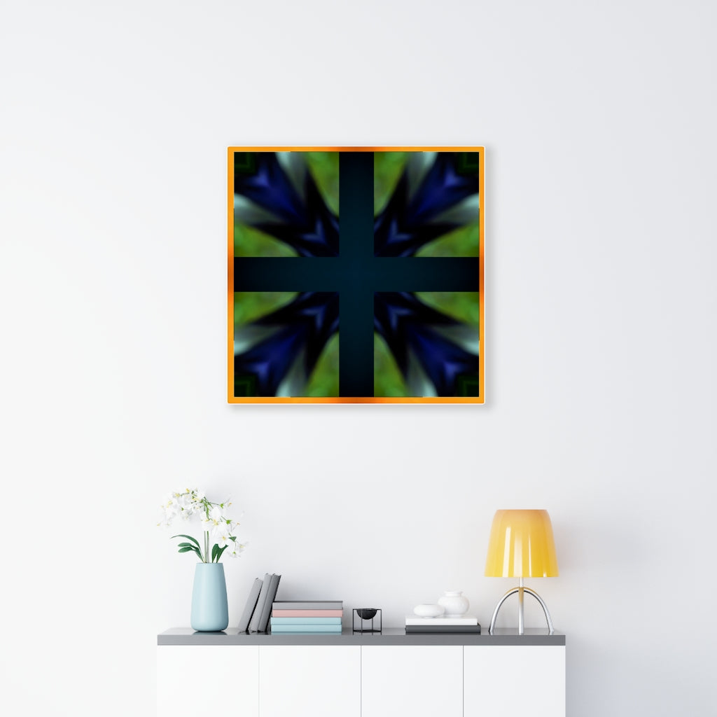 Blue, Green Cross - Canvas Gallery Wraps
