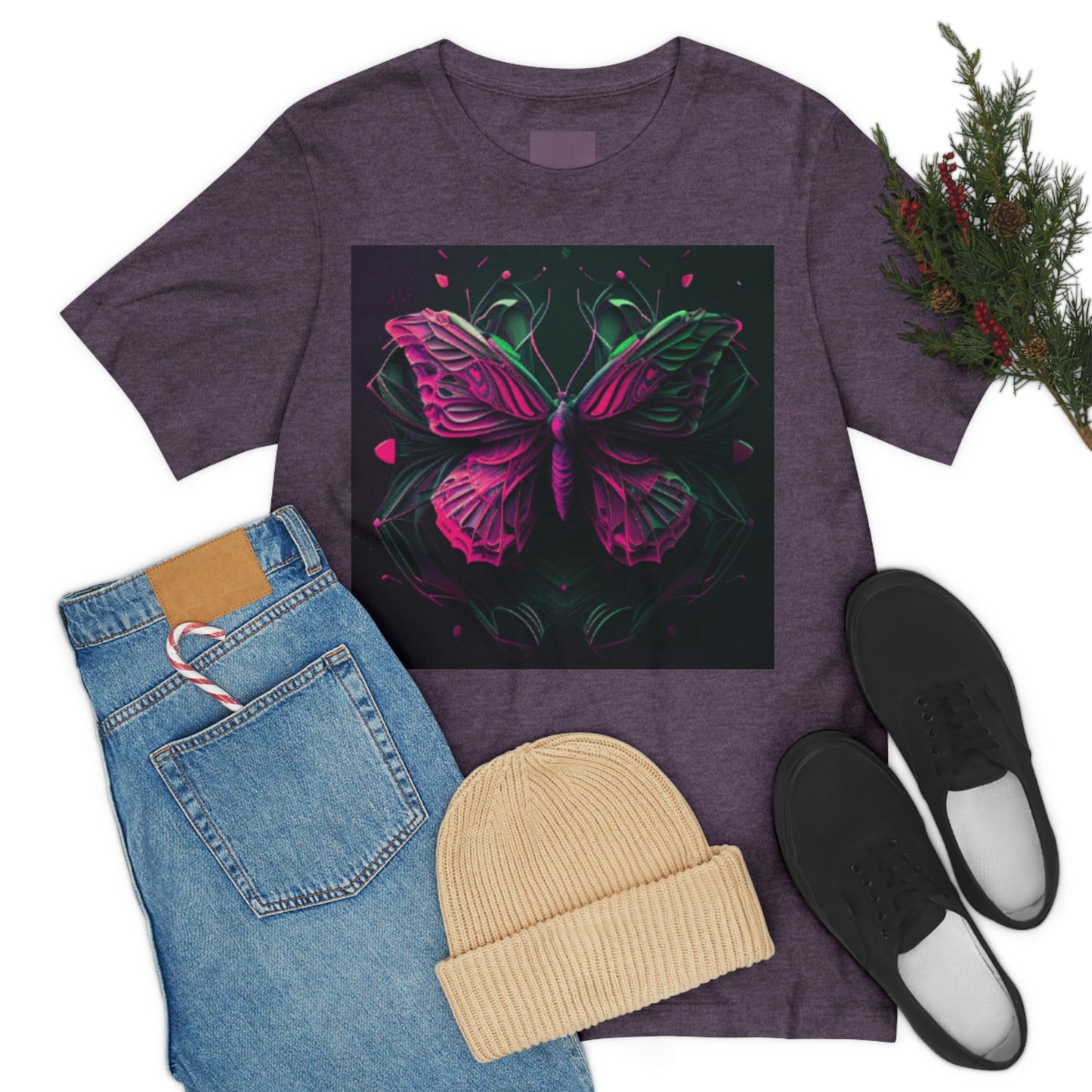 Pink Butterfly Jersey Short Sleeve Tee