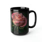 Pink Rose - Black Mug, 15oz