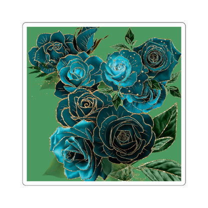 Teal Roses - Square Stickers