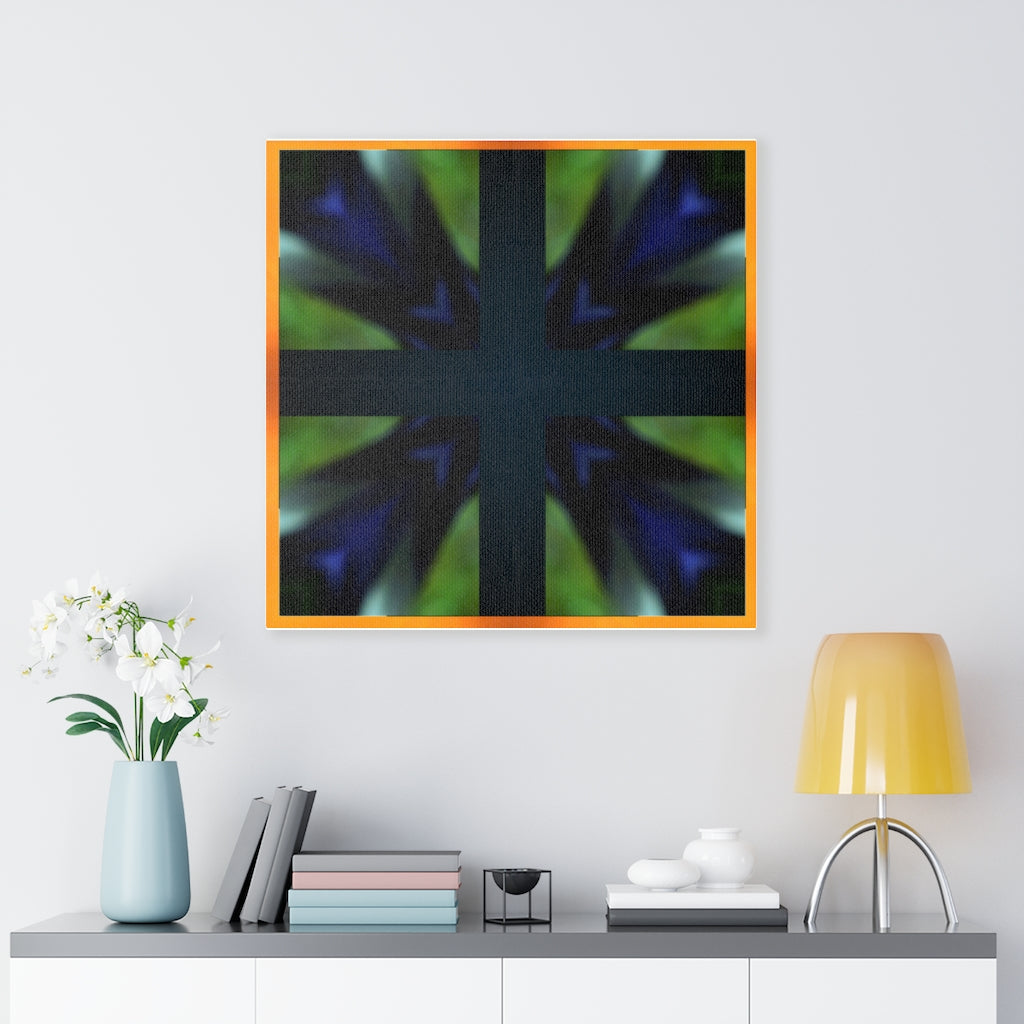 Blue, Green Cross - Canvas Gallery Wraps