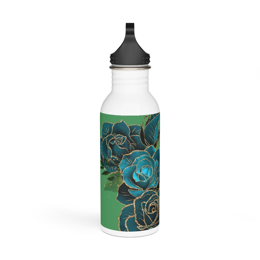 Teal Roses - Stainless Steel Water Bottle