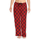 Red and Black Plaid Women's Pajama Pants (AOP)