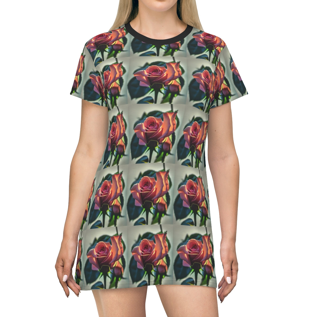 The Rose - All Over Print T-Shirt Dress