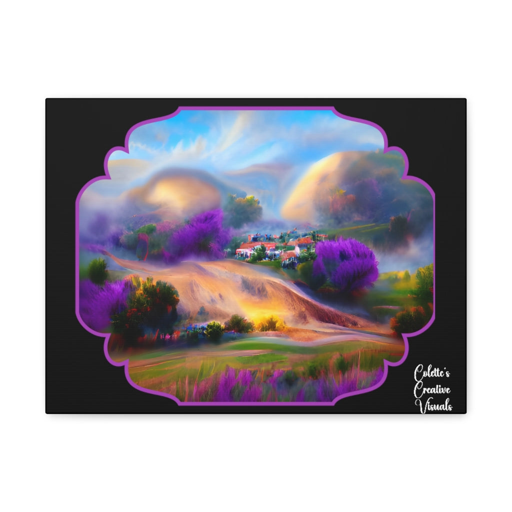 Lavender Hills with Clouds - Canvas Gallery Wrapped Prints