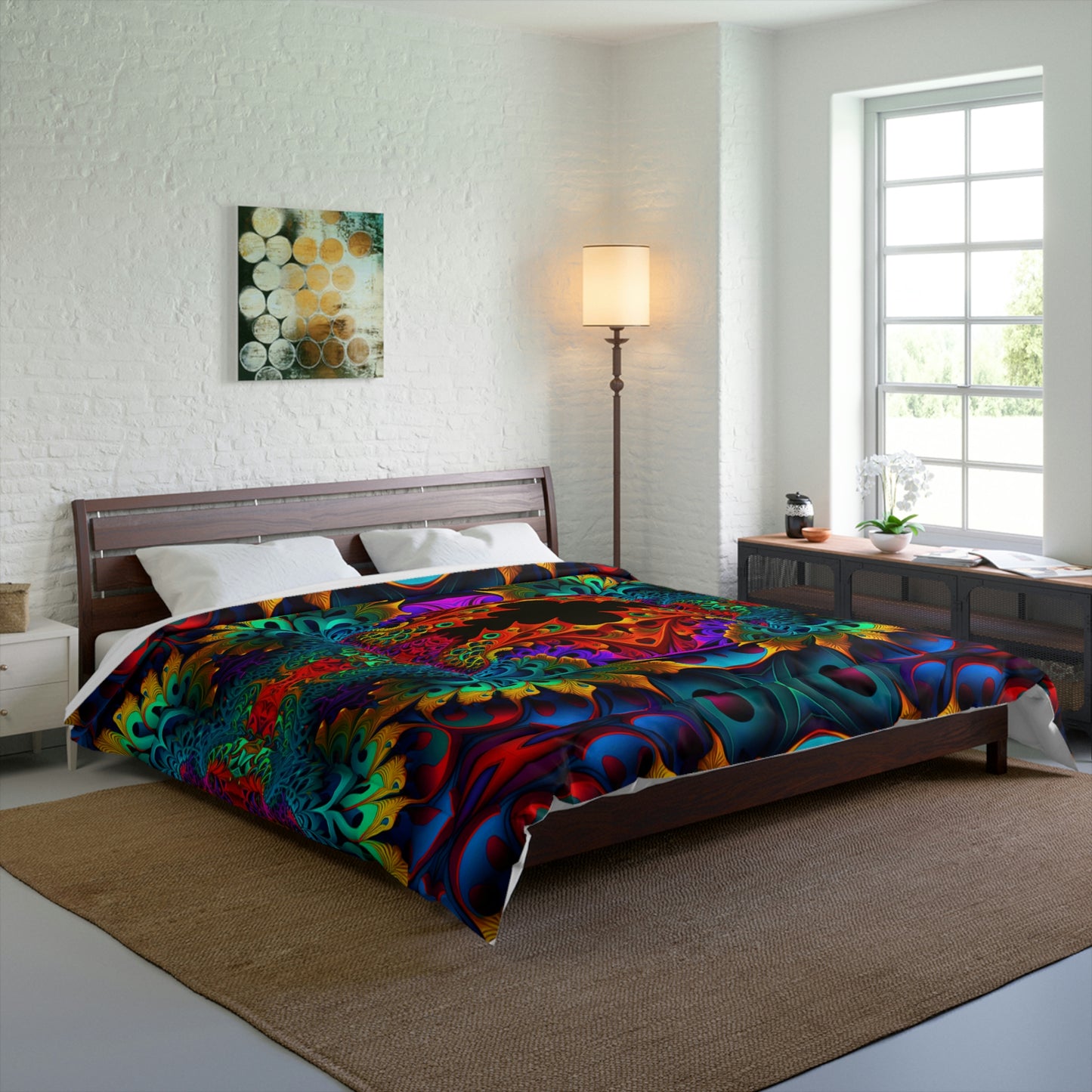 Multi-colored Lacy Design Comforter